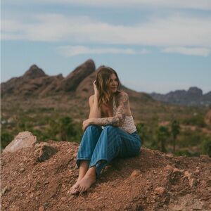 Gap Blue Striped Women's Jeans